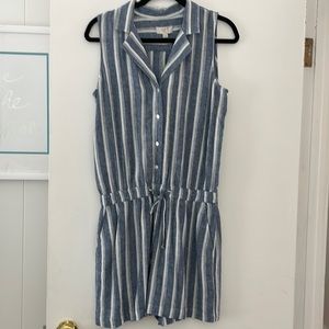NWT Loft blue striped romper. Size 6P